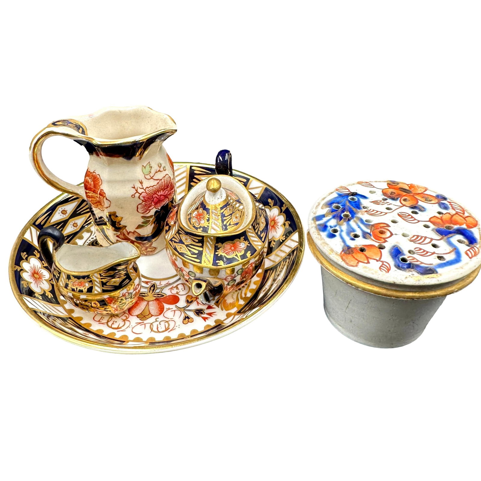 Antique Imari China with Mini Royal Crown Derby and Trinket Dish (1 of 14)