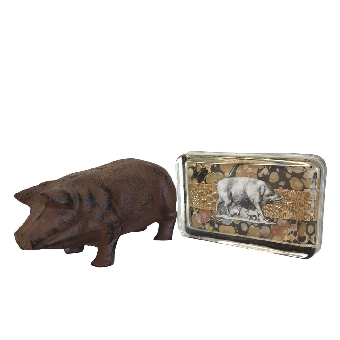 Vintage Cast Iron Pig with Paperweight (1 of 14)