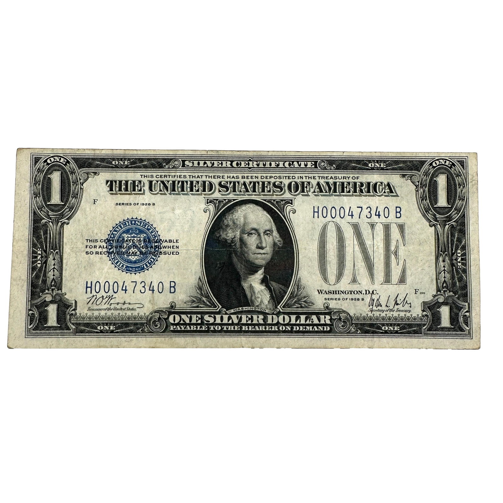 Series 1928 B $1 Bill with Low Serial Number (1 of 6)