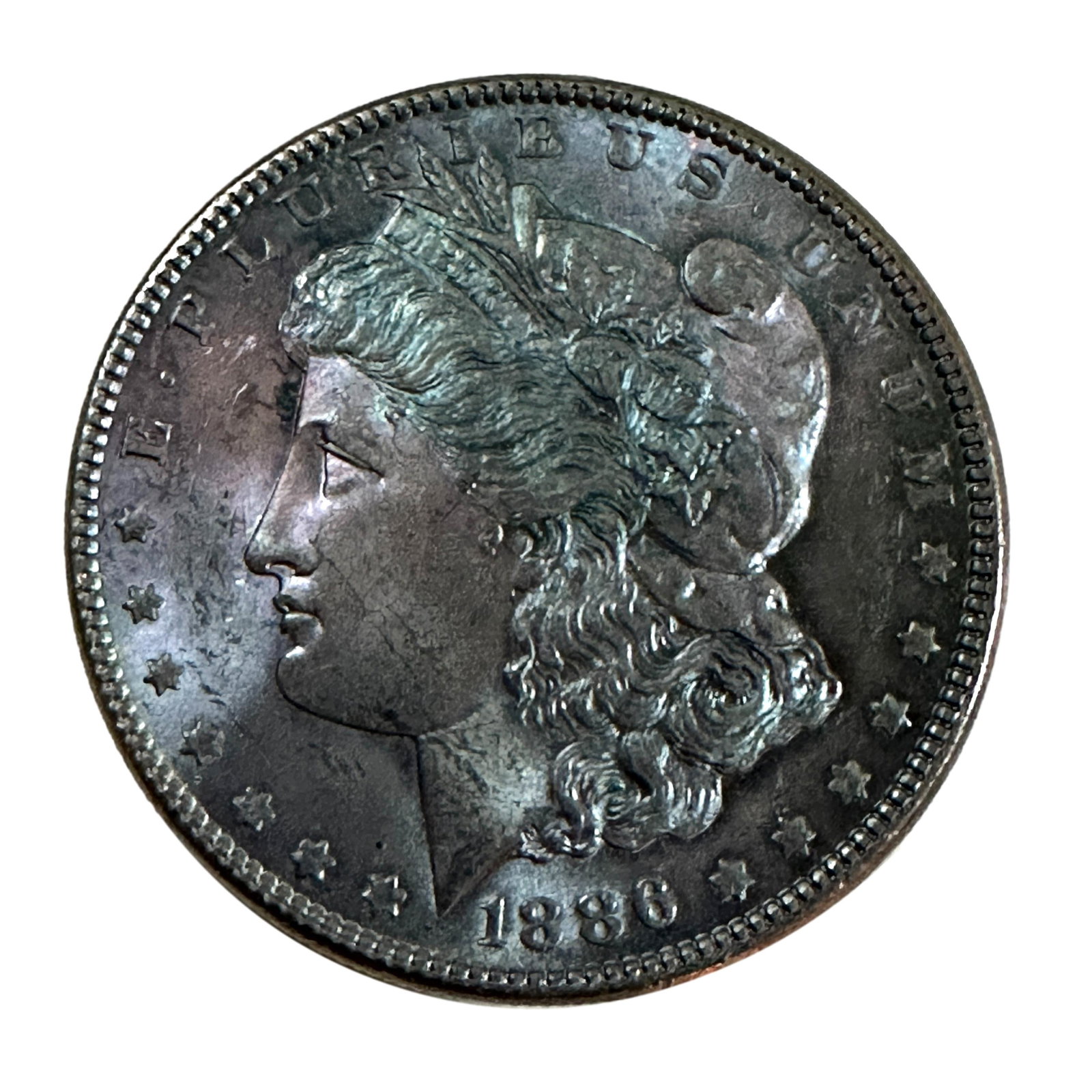 Nice Toned 1886 Morgan Silver Dollar (1 of 6)