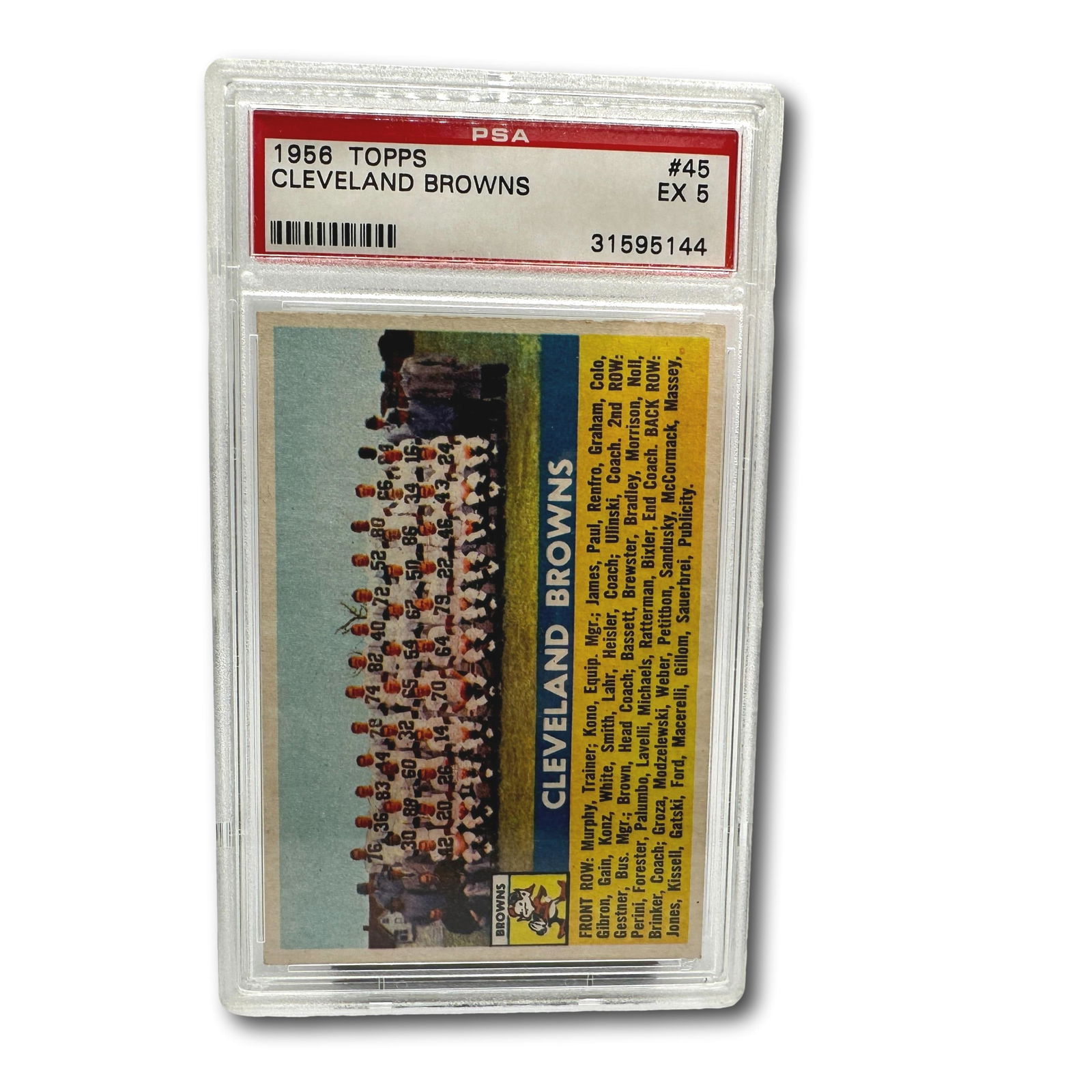 1956 Topps Cleveland Browns Graded Ex 5 Team Trading Card (1 of 3)