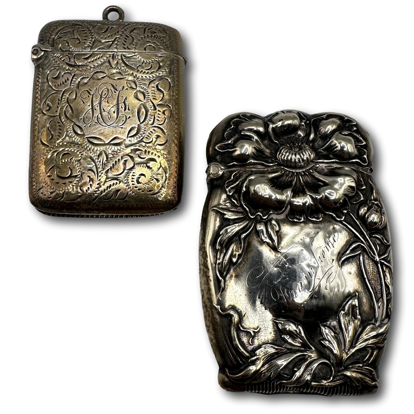 Two Antique Sterling Silver Match Safes Including Birmingham England 1900 (1 of 8)