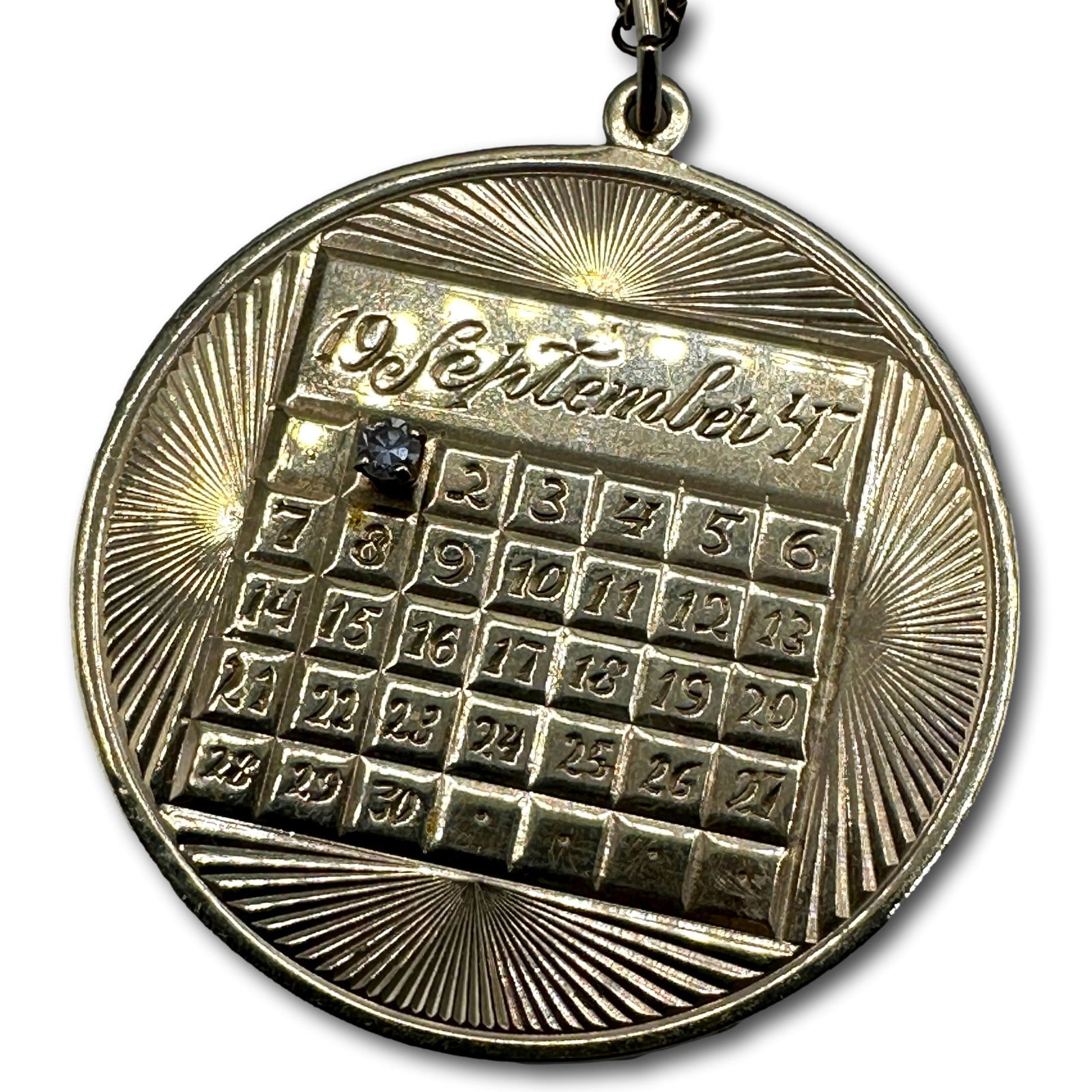 14K Gold Large Calendar Pendant Charm (1 of 3)