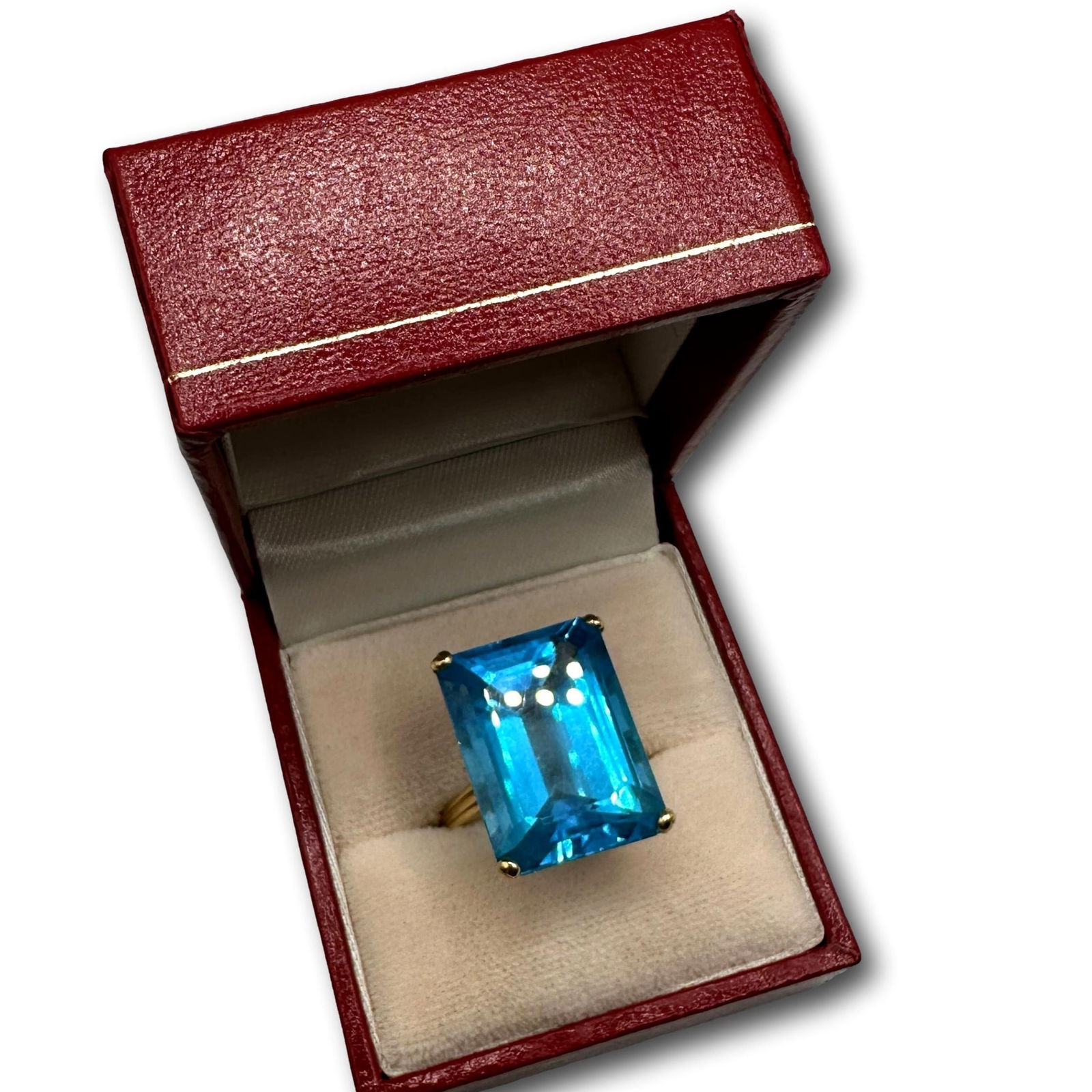 Swiss Blue Topaz 14K Gold Ring (1 of 5)