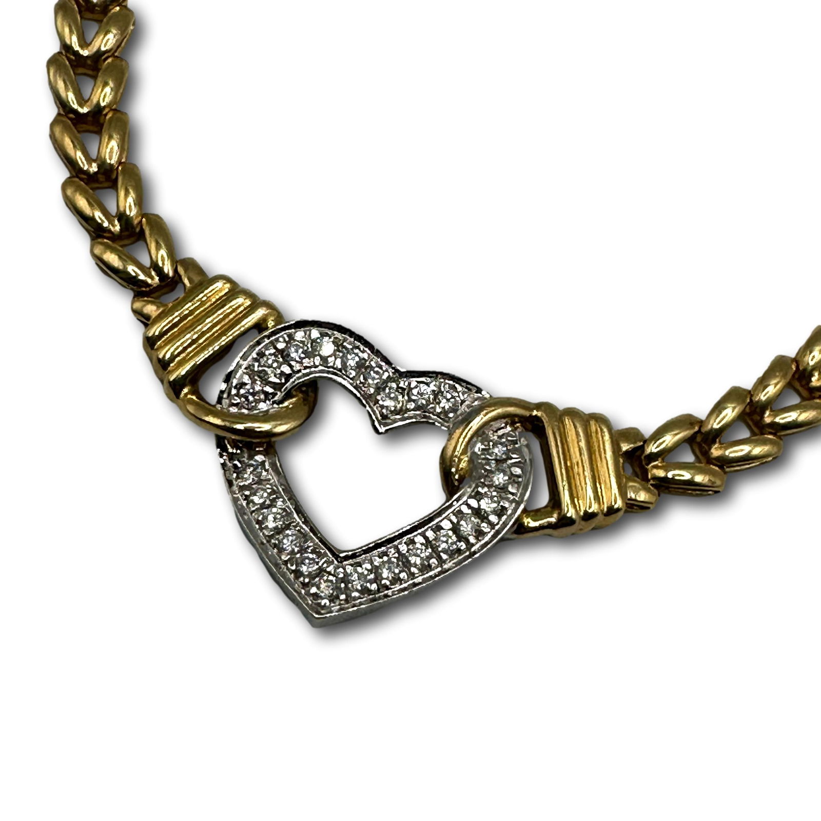 14K Gold and Diamond Heart Necklace (1 of 7)