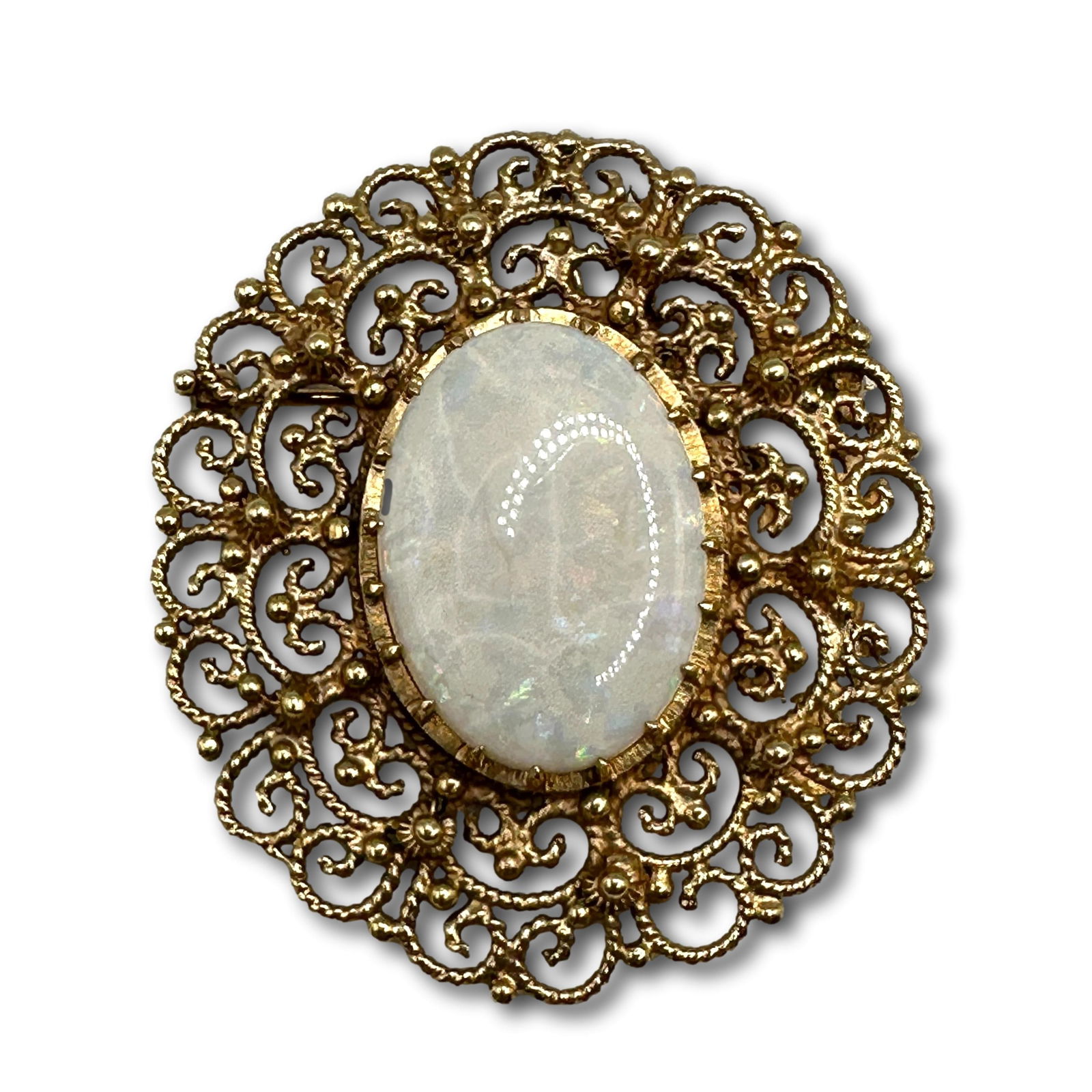 14K Gold and Opal Brooch Pendant (1 of 5)