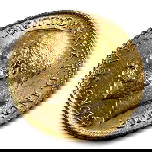 1914 Gold Sovereign King George V: Year-dated 1914 - Struck in 22 carat gold - Features St George and Dragon by Benedetto Pistrucci on reverse. Refer to photos for additional condition information as they are a part of the description.