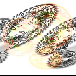 Four Place Settings of Tiffany & Co. Holiday Garland China