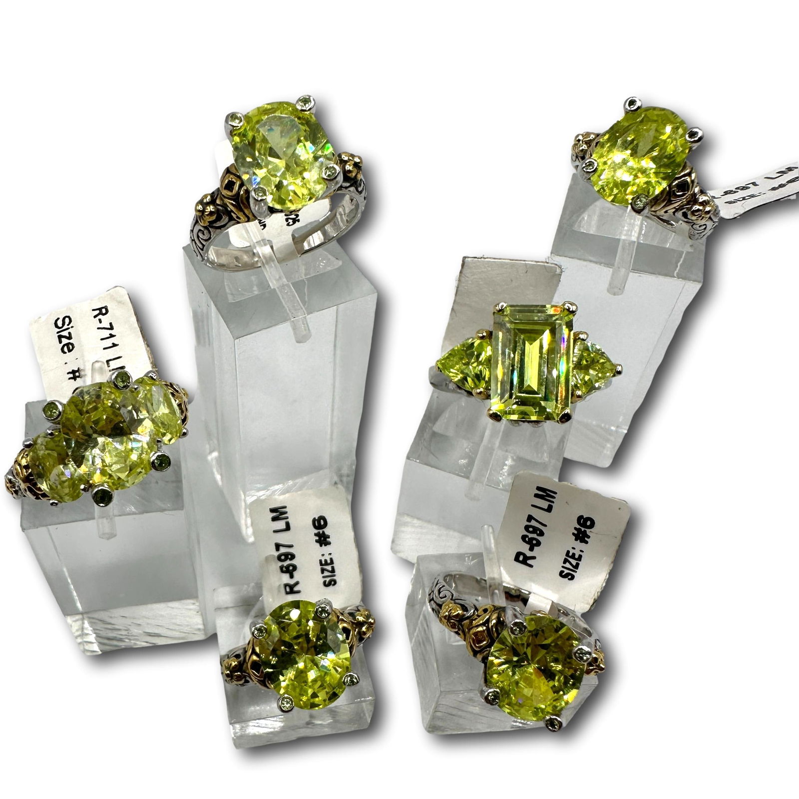 New with Tags Sterling Silver Lot of 6 Rings with Gemstones (1 of 5)