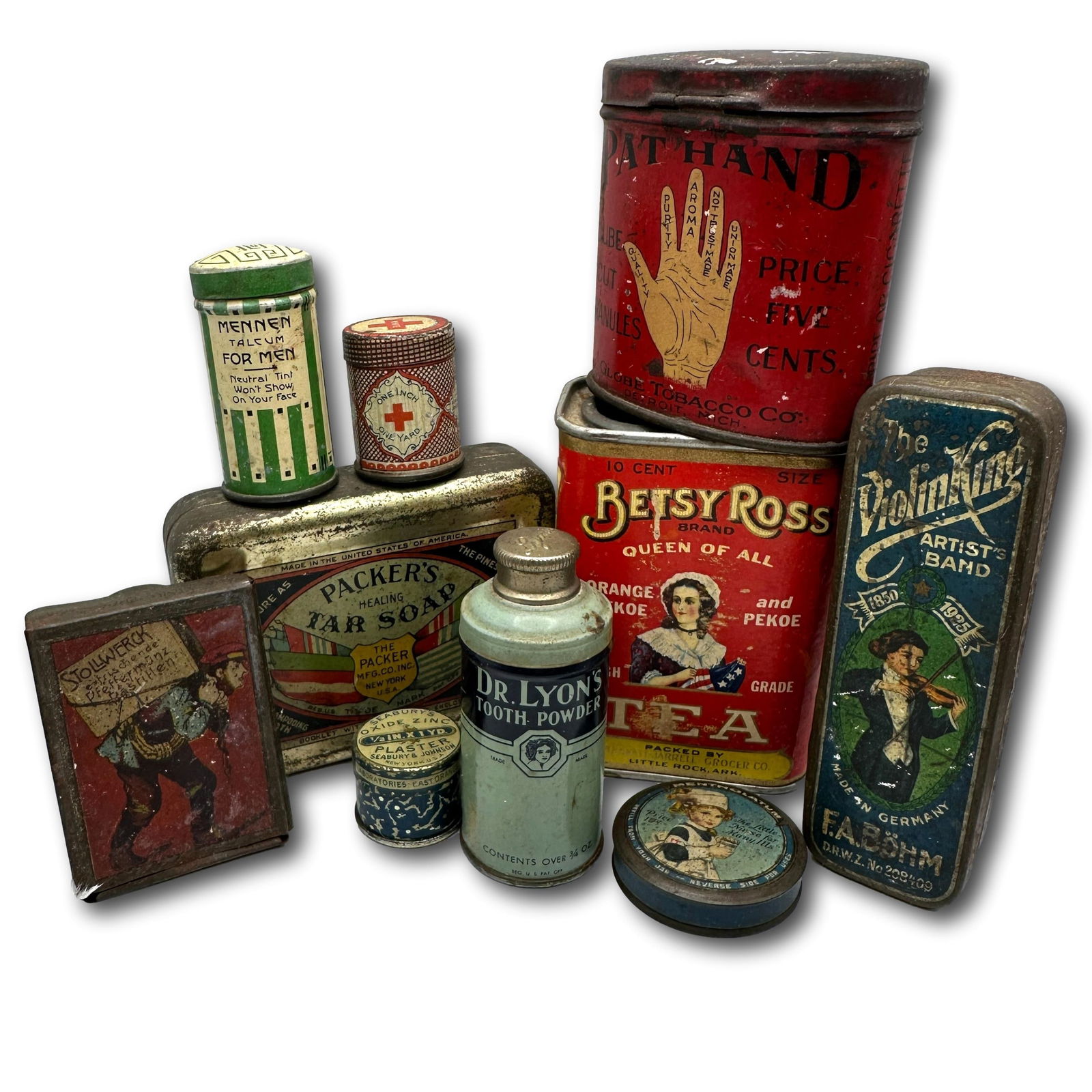 Collection of Small Scale Antique Tins (1 of 14)