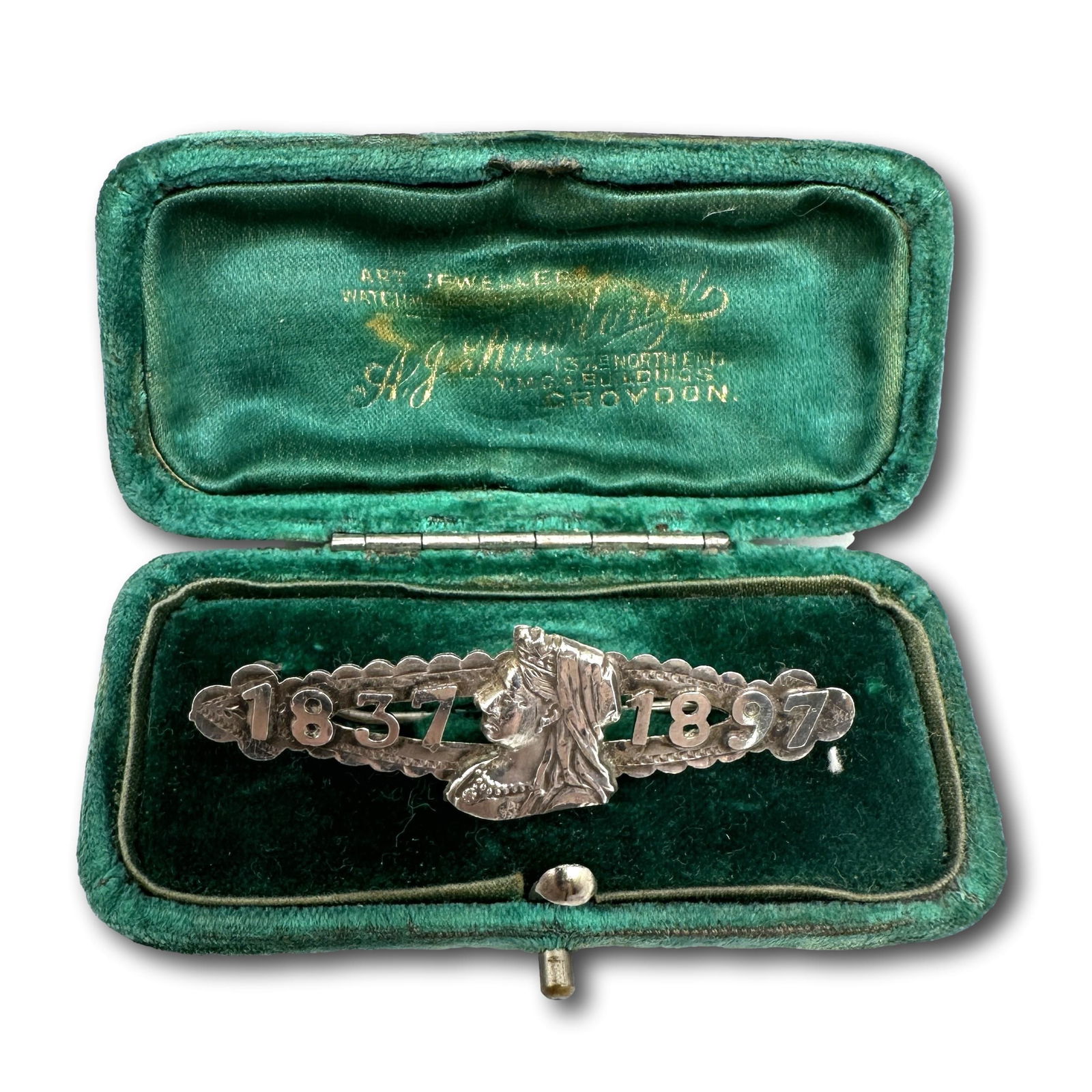 Antique English Sterling Silver Coronation Pin Brooch (1 of 7)