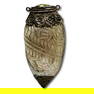 Antique Mother of Pearl Silver Mounted Snuff Box Pendant