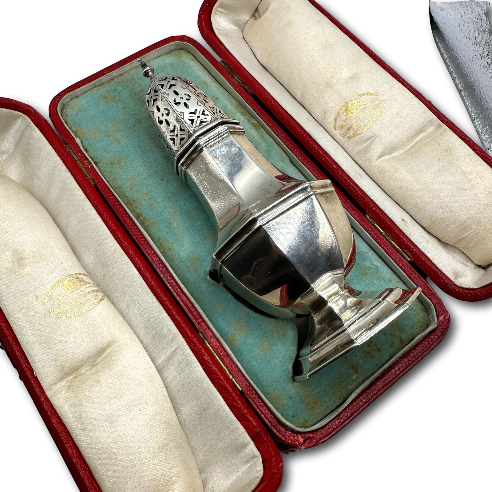 Antique English Sterling Silver Sugar Caster in Original Presentation Box (1 of 18)