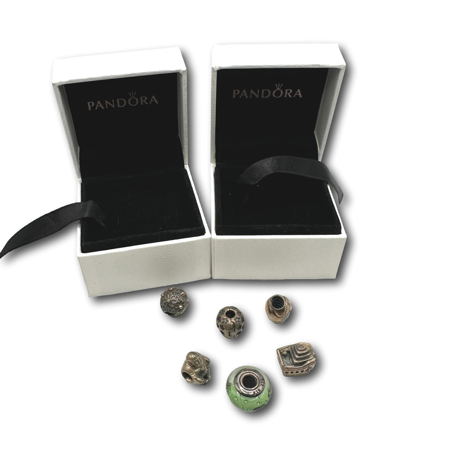 Six Pandora Sterling Silver Charms with Original Boxes (1 of 9)