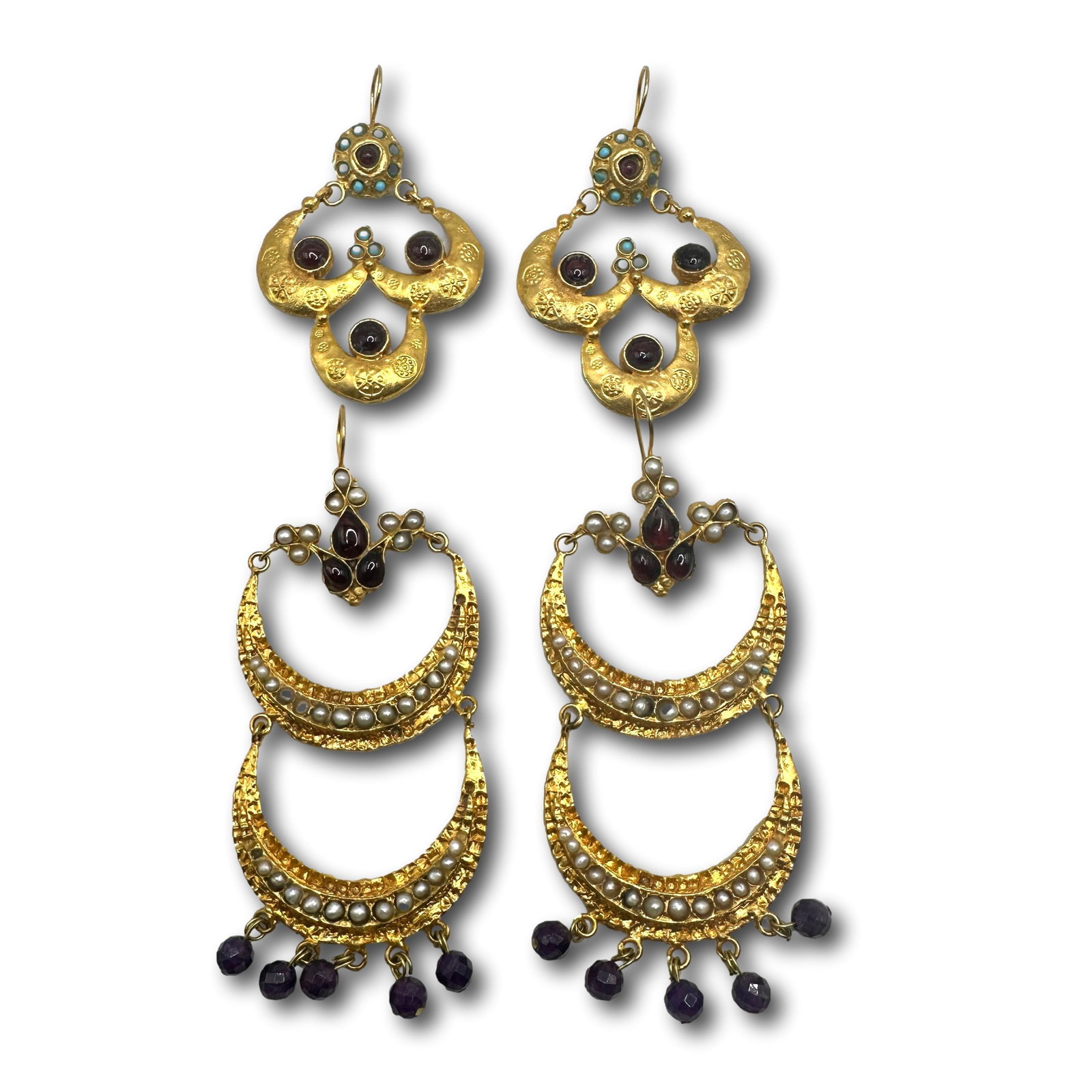 Two Pair of Gold Plated Artisan Earrings (1 of 10)