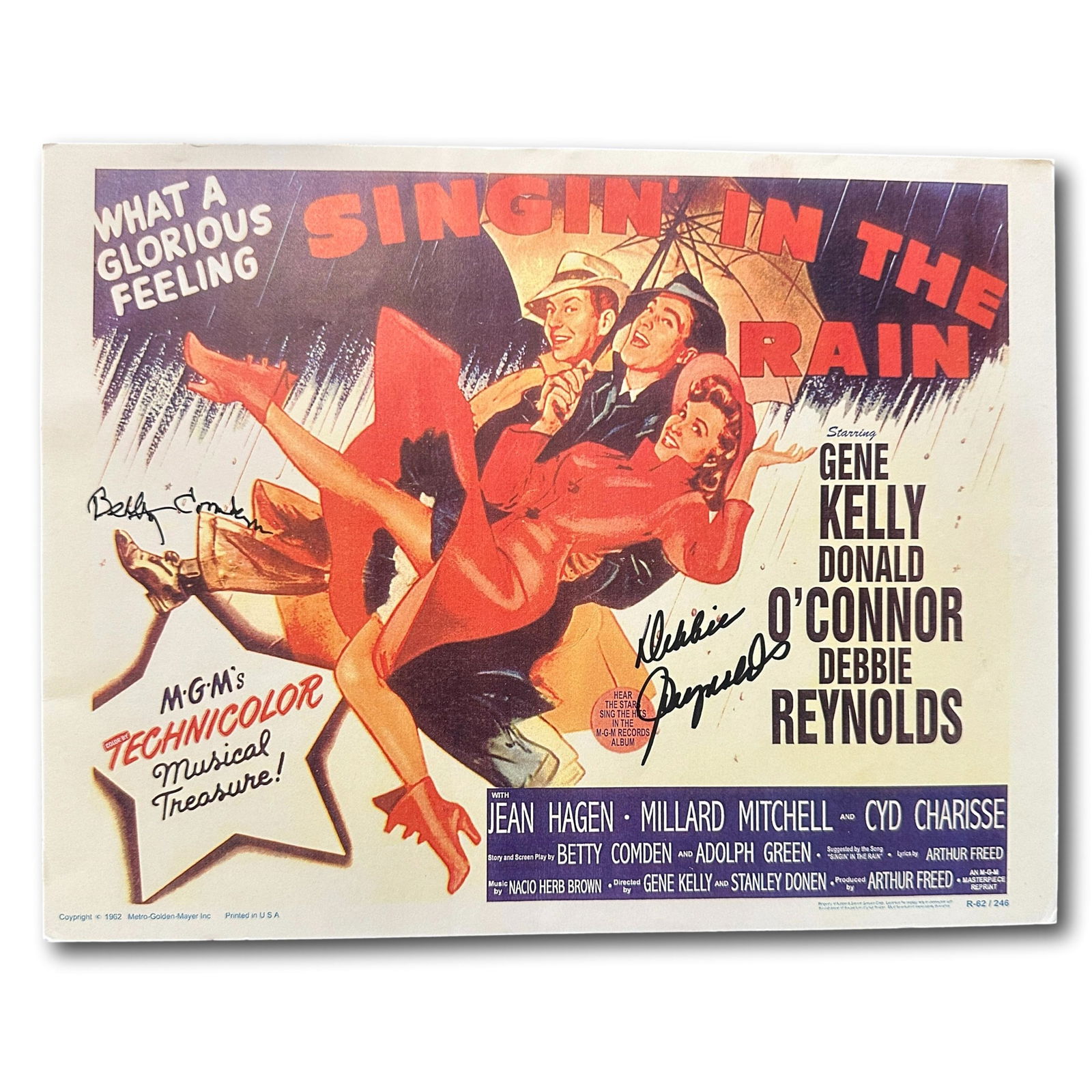 Vintage Debbie Reynolds Autographed Singin' in the Rain Lobby Card (1 of 6)