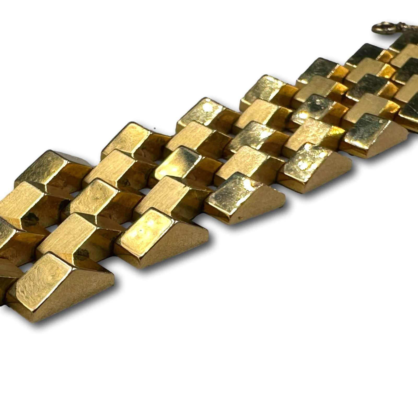 Heavy Rosas of Portugal Custom Made 18K Gold Modernist Men's Bracelet (1 of 8)