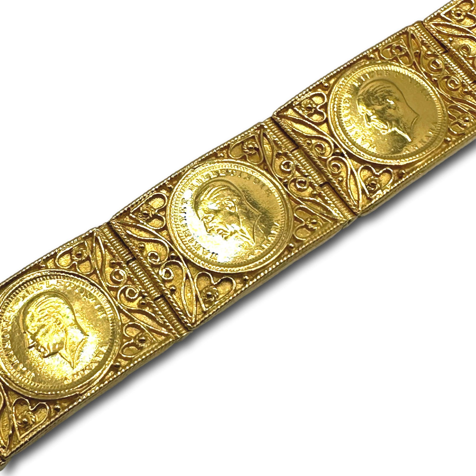 22K Gold Coin Panel Bracelet (1 of 10)