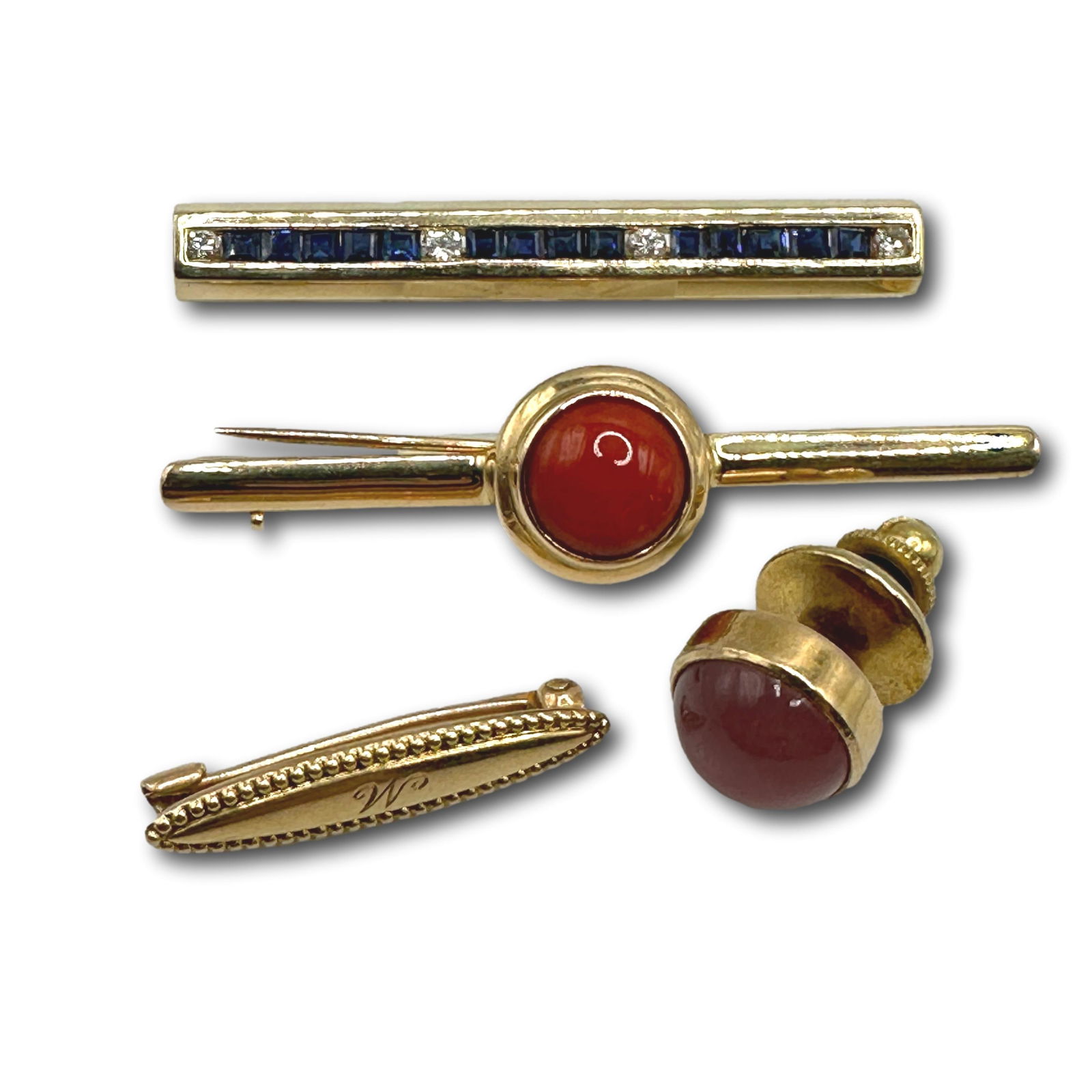 Lot of Tie Pins and Bar Pins in 18K and 14K Gold (1 of 4)