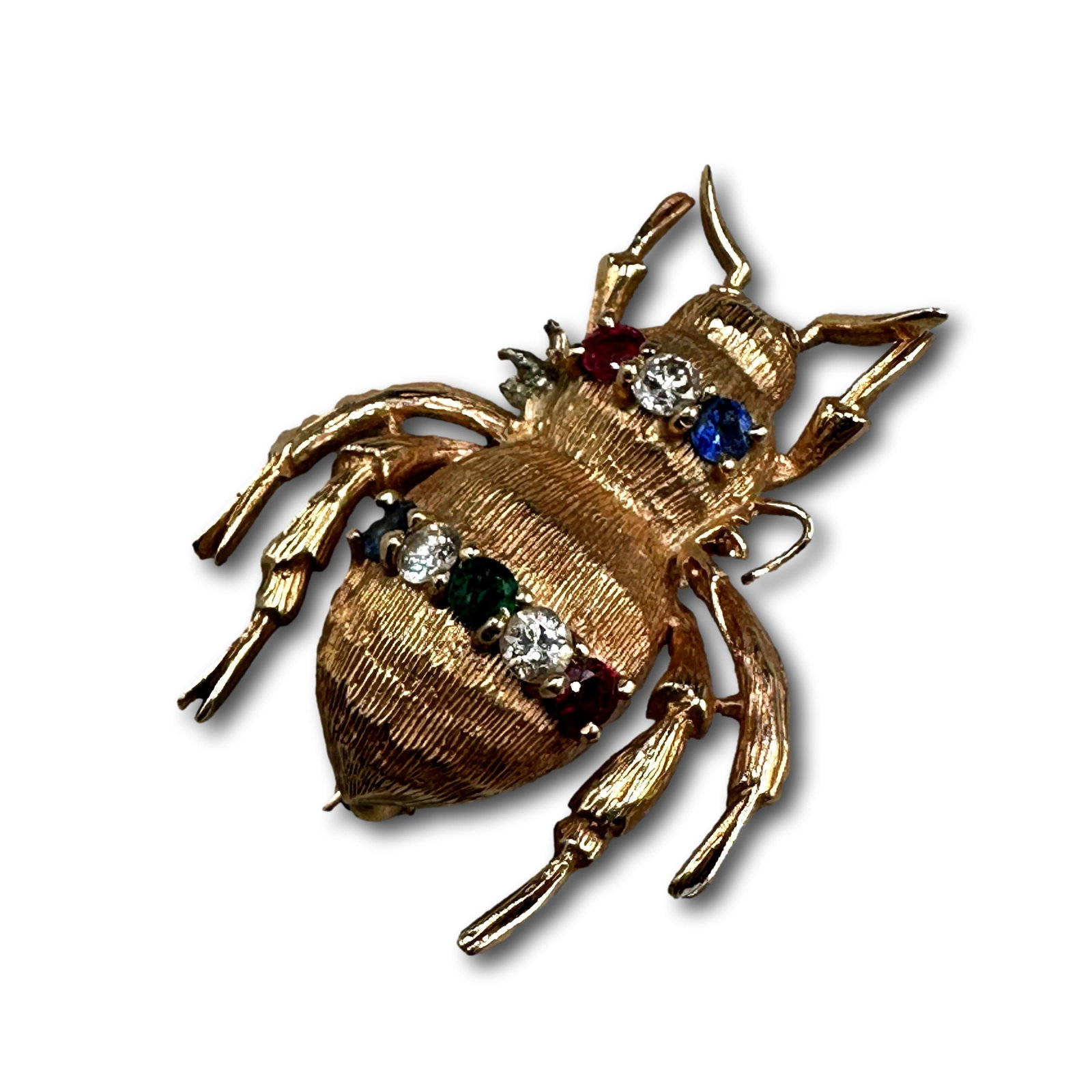 Vintage 14K Gold Bug Bee Pin with Gems (1 of 3)