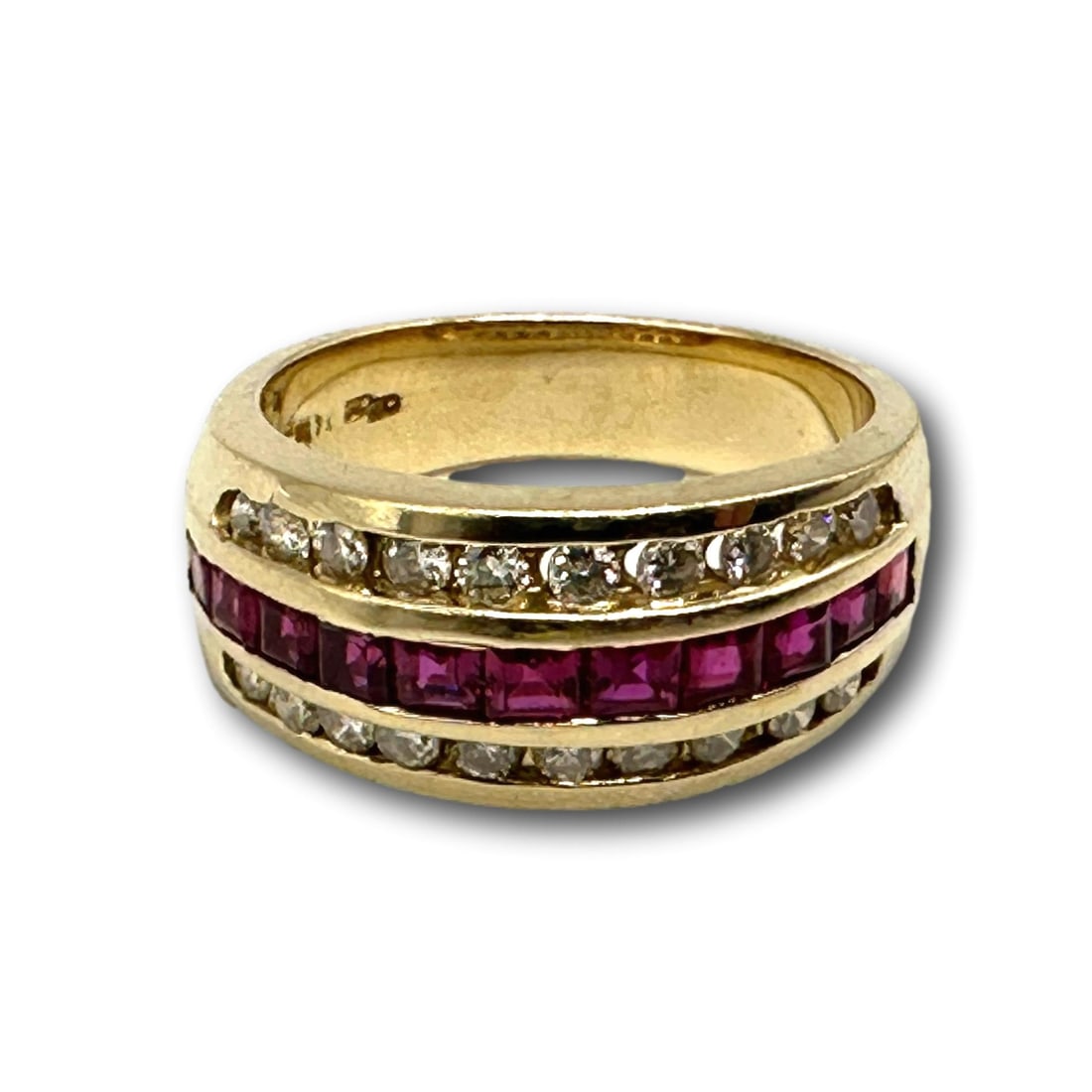 14K Gold Real Diamond and Ruby Ring (1 of 4)