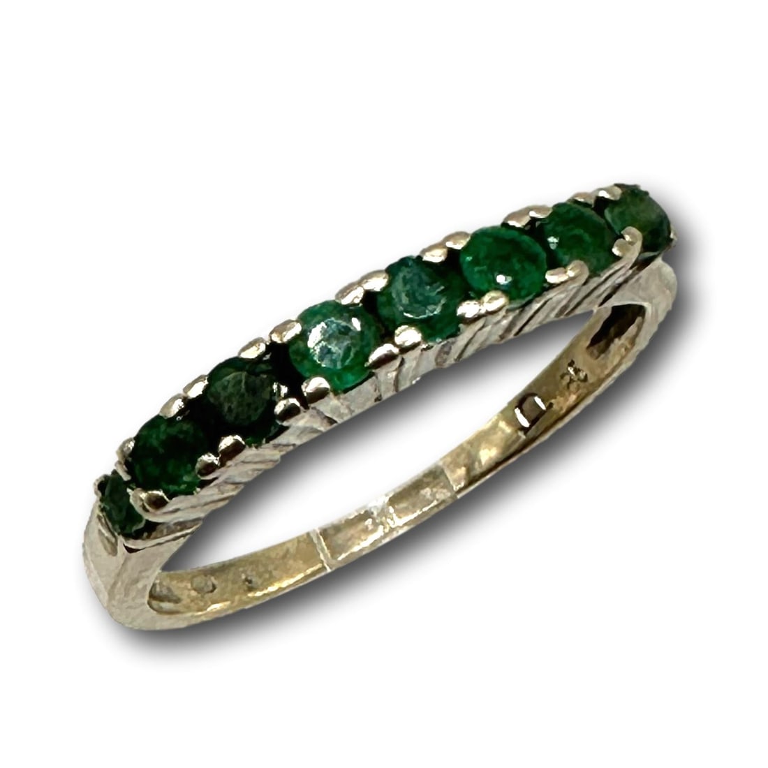 Stackable 14K White Gold and Emerald Ring (1 of 5)