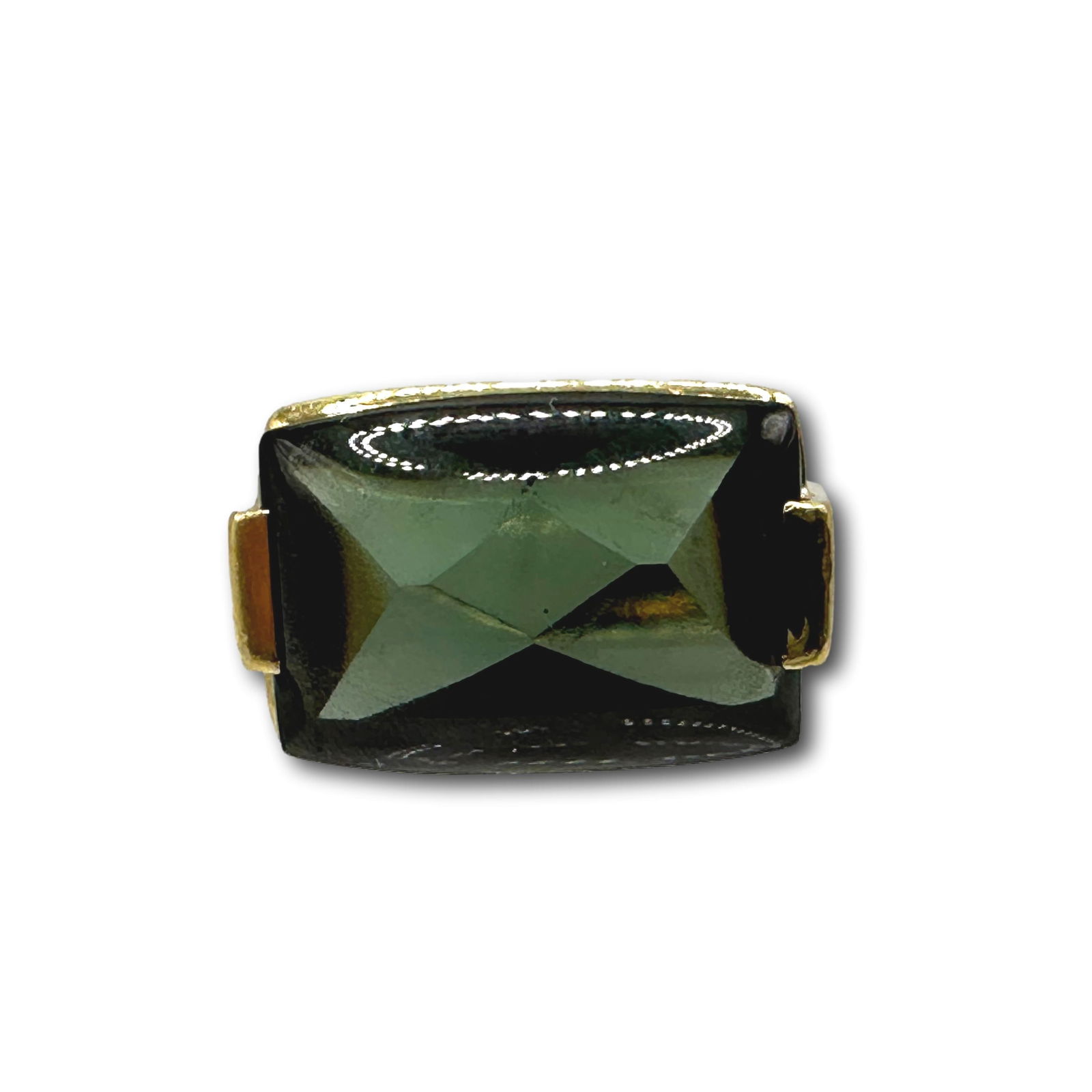 14K Gold Bvlgari Replica Metropolis Ring with Green Stone (1 of 4)