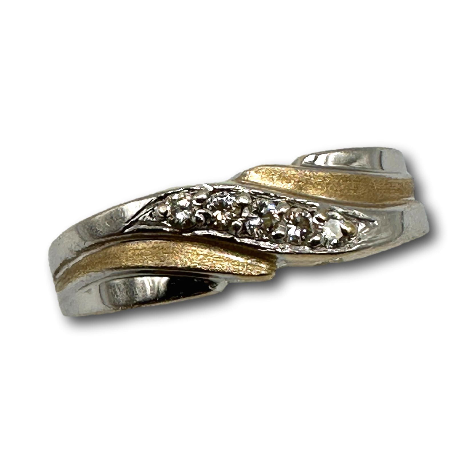 14K Gold and Diamond Swirl Ring (1 of 5)