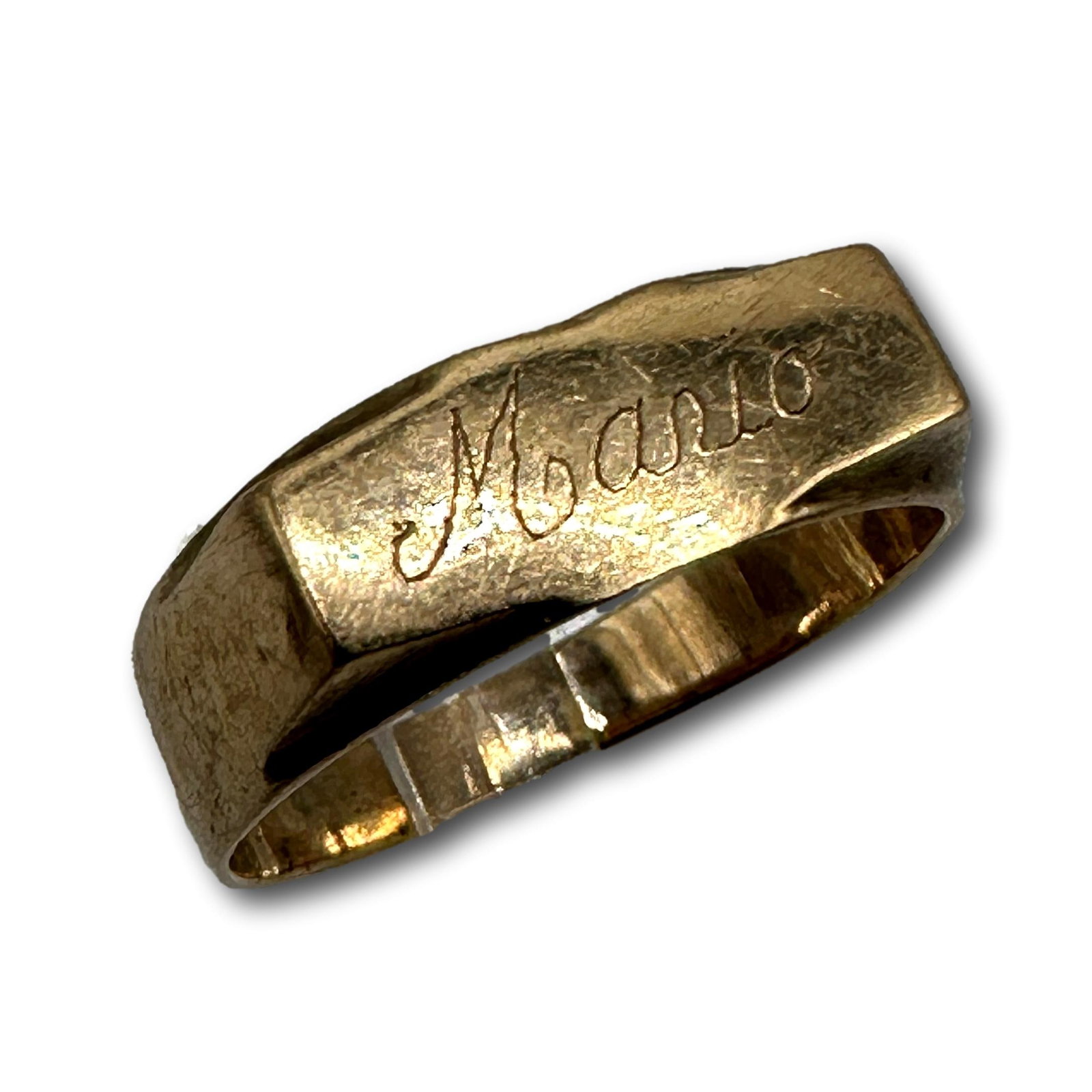 14K Gold Insignia Ring - Mario: Weighs 3 grams, size 7. Tests positive for 14K gold using acid testing. Refer to photos for additional condition information as they are a part of the description. Please note lots may show signs of w