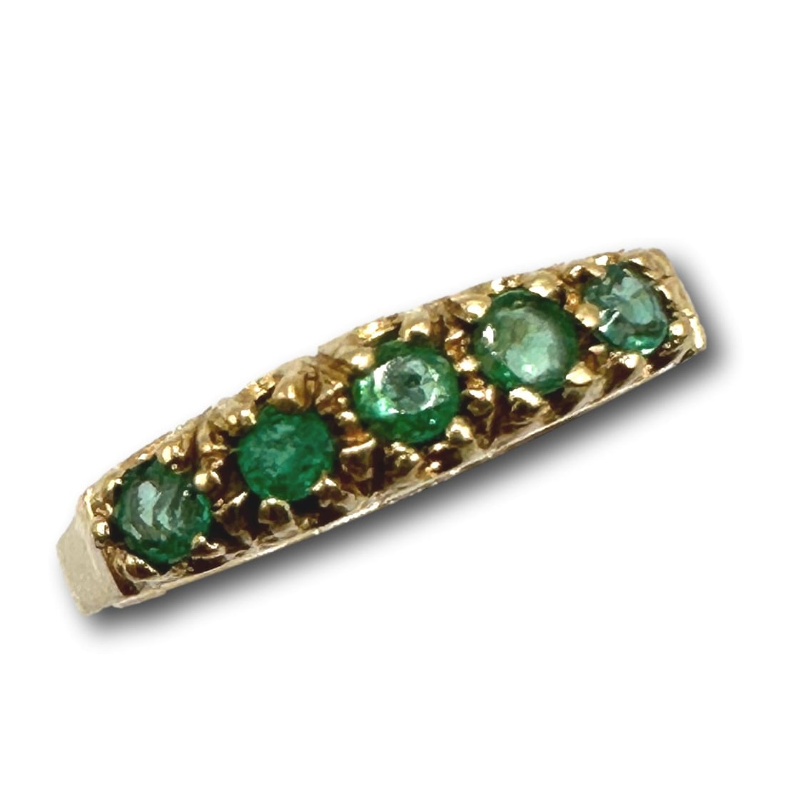 Stackable 14K Gold and Emerald Ring Band (1 of 7)