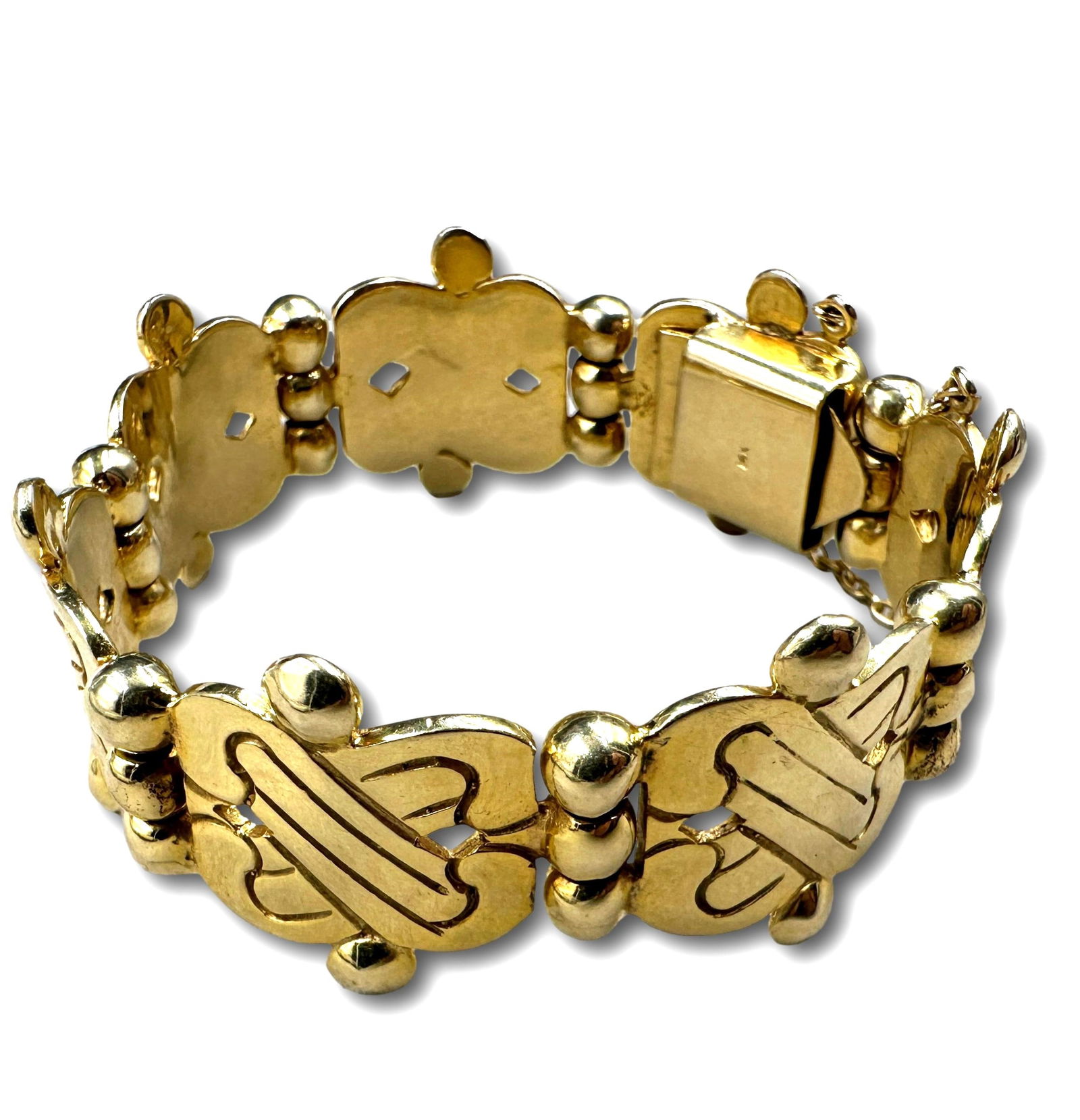 14K Heavy Gold Mexican Vintage Bracelet (1 of 12)