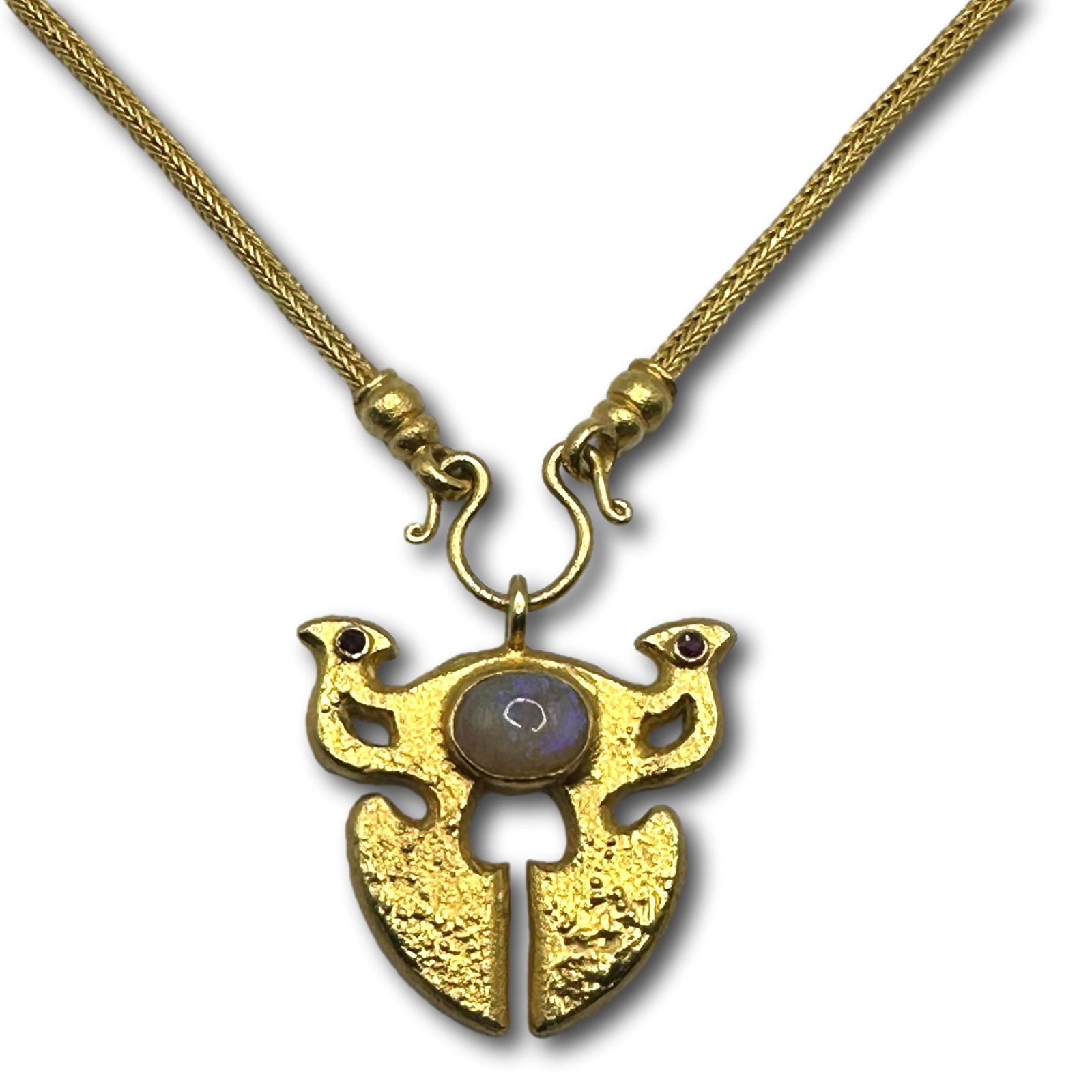 18K Gold and Opal Pendant on Chain (1 of 8)