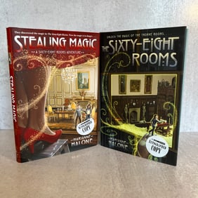 Marianne Malone Autographed Books Stealing Magic and The Sixty-Eight Rooms