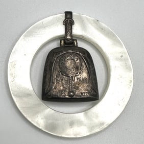 Vintage Webster Birth Record Sterling Silver Baby Rattle