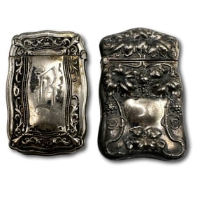 Pair of Antique Sterling Silver Vesta Match Safes