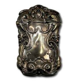 Antique Sterling Silver Repousse Swirls and Scrolls Vesta Match Safe