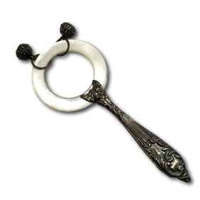 Antique Sterling Handled Baby Rattle