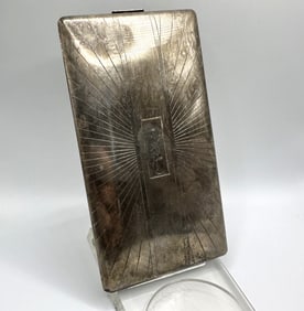 Vintage Elgin America Sterling Silver Art Deco Cigarette Case