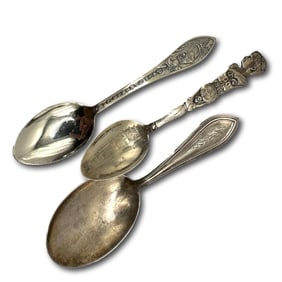 Assorted Antique Sterling Silver Spoons Including 1893 Chicago Worlds Fair
