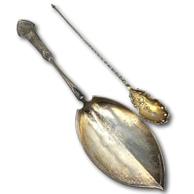 Tiffany & Co Sterling Silver Ice Cream Server with an Olive Spoon