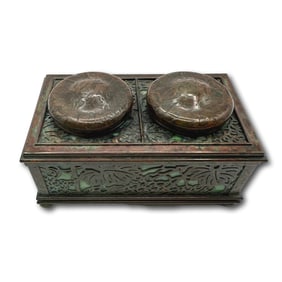 Tiffany Studios Grapevine Pattern Double Inkwell
