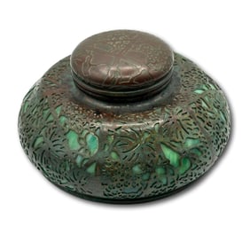 Tiffany Studios Grapevine Pattern Large Round Inkwell
