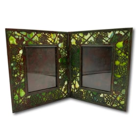 Tiffany Studios Grapevine Pattern Large Double Photo Frame