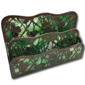 Tiffany Studios Grapevine Pattern Two Tier Letter Paper Holder