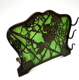 Tiffany Studios Grapevine Pattern Pen Holder with Pine Needle Pen