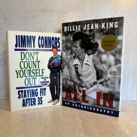 Tennis Stars Jimmy Connors and Billie Jean King Autographed Books