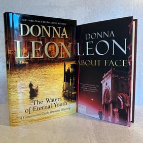 Donna Leon - The Waters of Eternal Youth, and About Face by Donna Leon - Signed