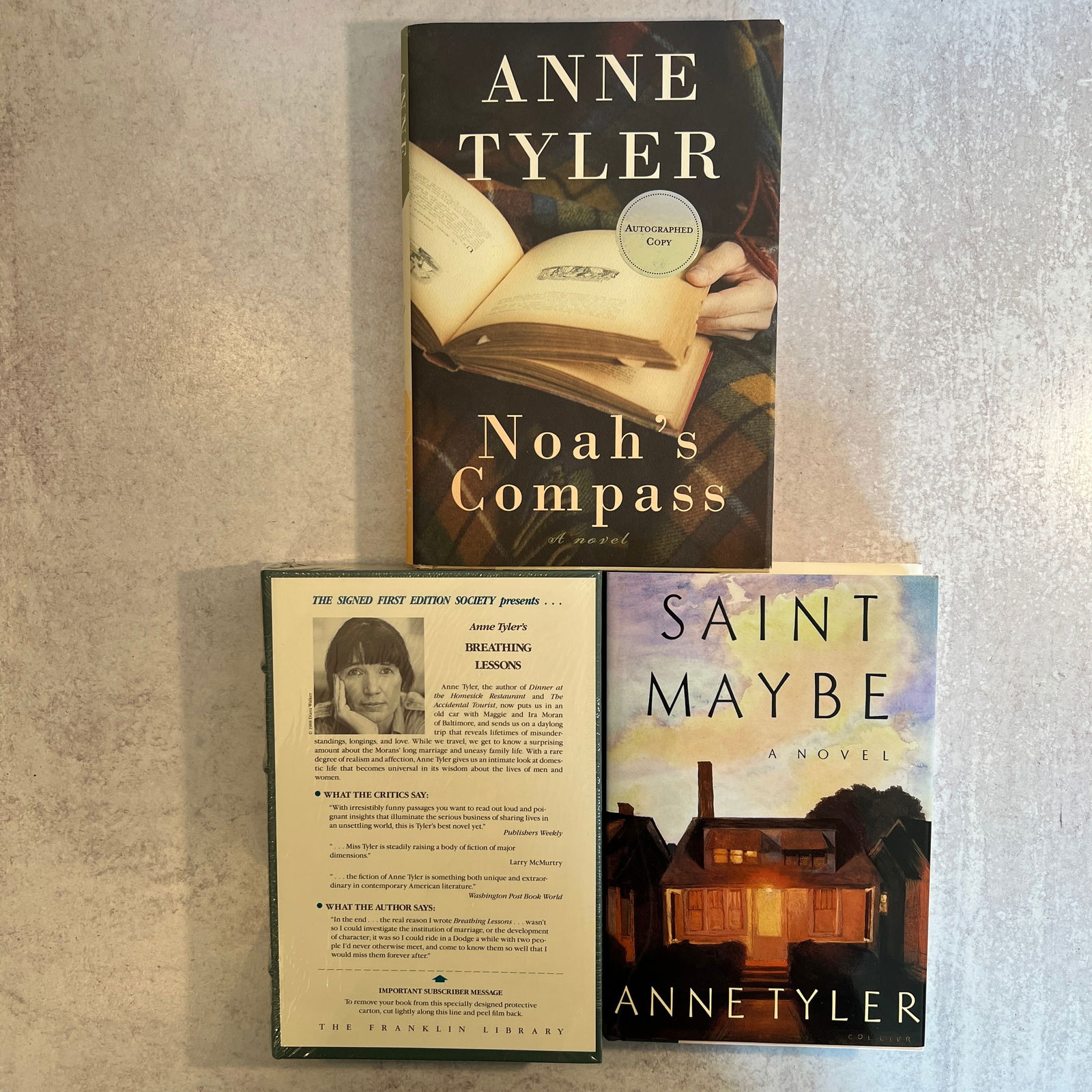 Collection of Anne Tyler Signed Books Including Breathing Lessons (1 of 13)