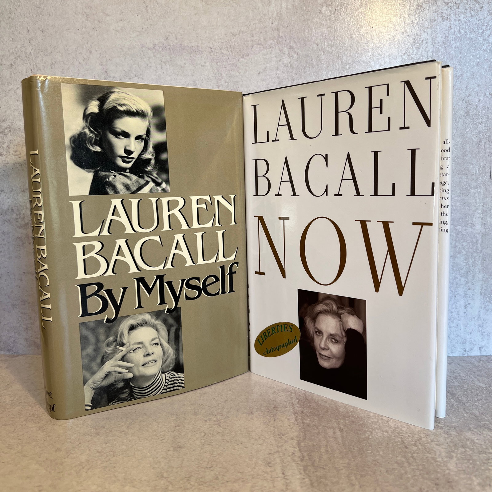 Lauren Bacall Autographed Books - Now, and By Myself (1 of 12)