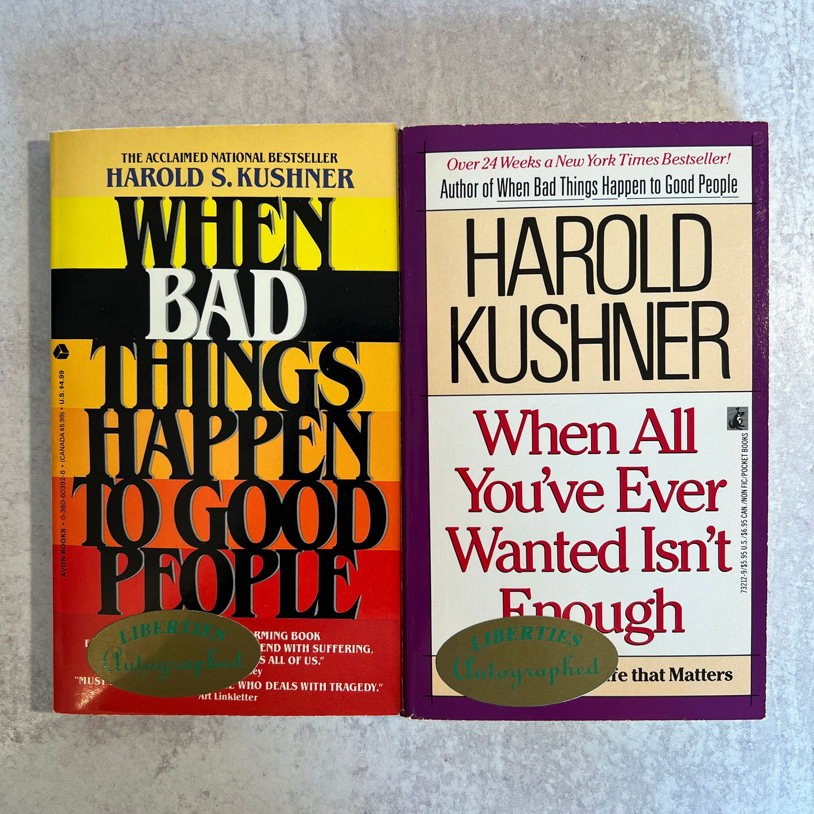 Harold Kushner Signed Books When Bad Things Happen to Good People (paperback), Signed (1 of 7)